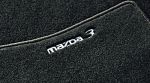 Коврики салонные, велюр люкс, черные, с логотипом Mazda 3 - BR4TV0320
