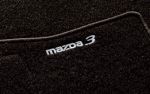 Коврики салонные, велюр стандартные, черные, с логотипом Mazda 3 - BR4SV0320